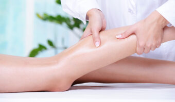 Massaging of the human leg